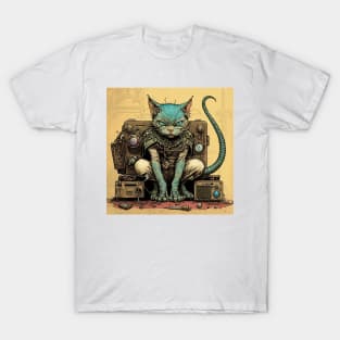 Futuristic Bio Synth Steampunk Future Cat T-Shirt